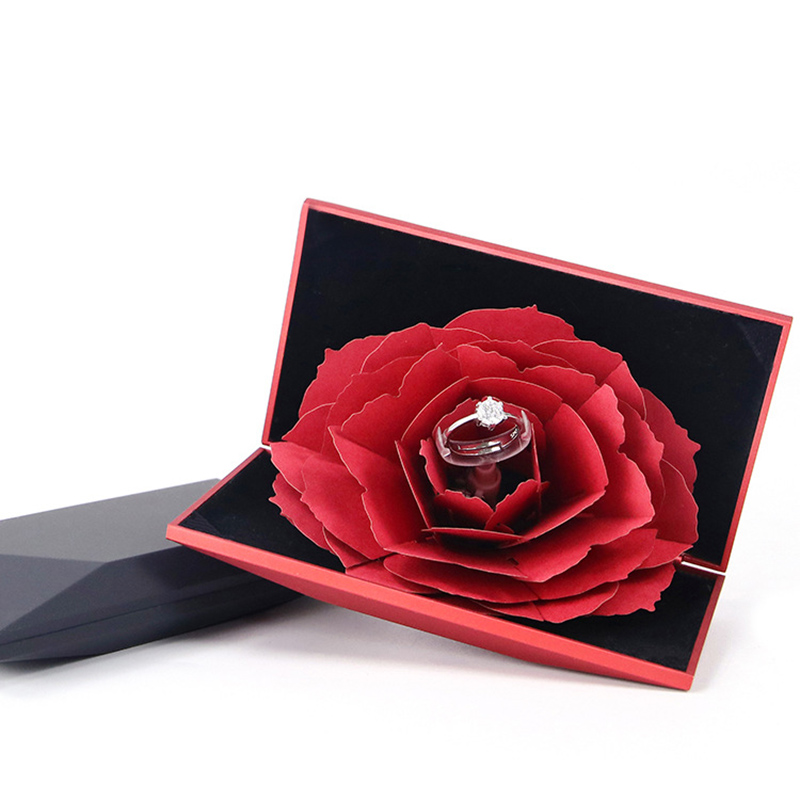 Romantic Rose Ring Box Propose Jewelry Box Wedding